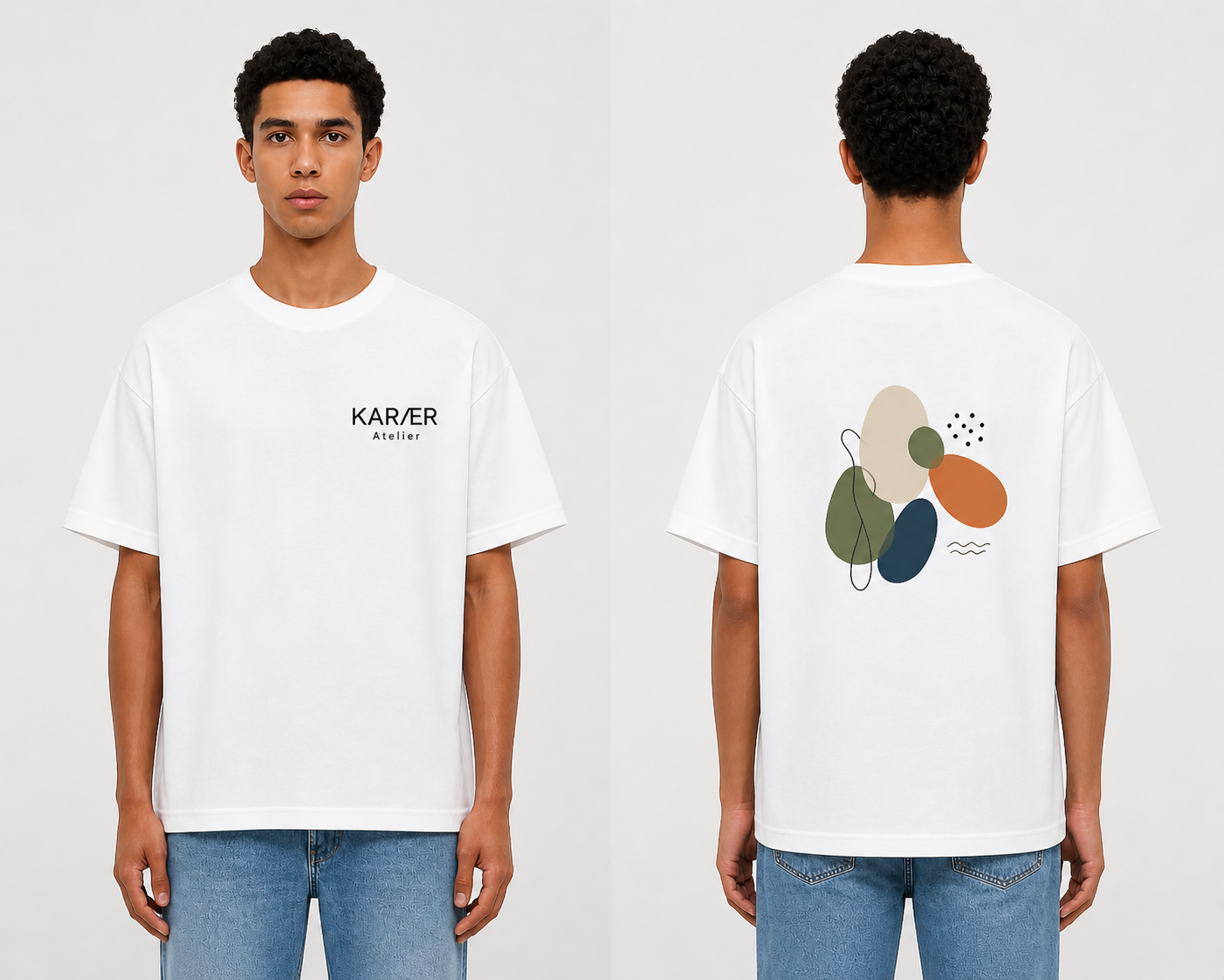 KARÆR Atelier T-shirt van zuiver katoen met logo